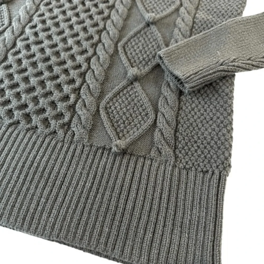 J.Crew Preppy Mock Neck Cable Knit Chunky Sweater, XXS